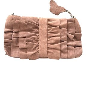 Elegant Pink Ruffled Clutch